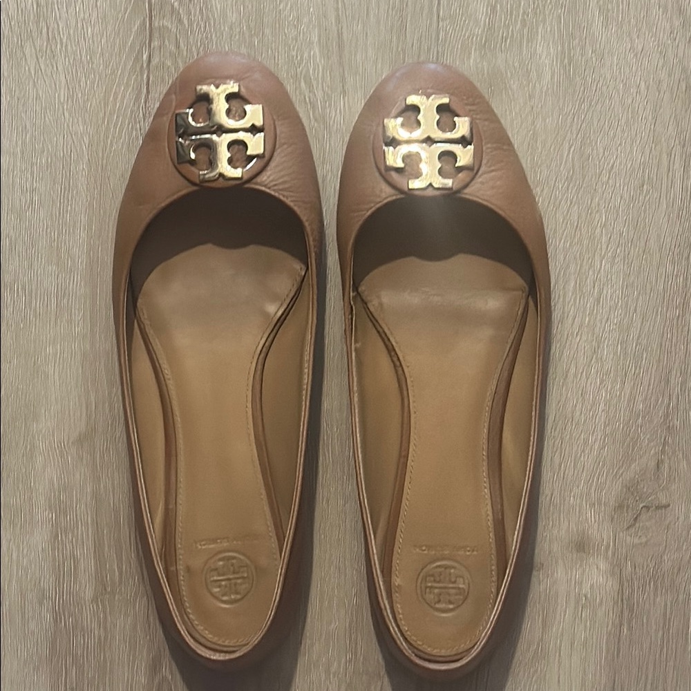 Tory Burch Tan Leather Flats